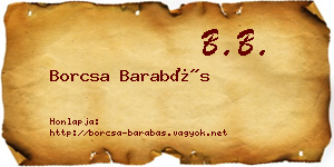 Borcsa Barabás névjegykártya